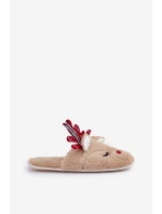 Świąteczne Kapcie Z Motywem Renifera Beżowe Sylaia