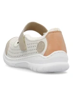 Pohodlné šnurovacie topánky Rieker W RKR575A beige