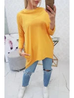 Horčicová mikina na bicykel s potlačou