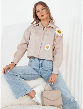 Dámske krátke tričko MISUN svetlohnedé FashionStreet DY0410