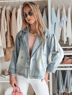 Dámska nadrozmerná džínsová bunda OVERSOLI modrá FashionStreet TY4904