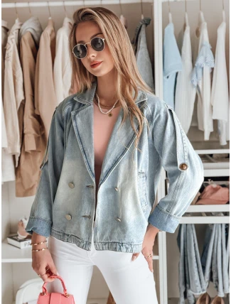 Dámska nadrozmerná džínsová bunda OVERSOLI modrá FashionStreet TY4904