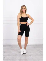 Súprava s nohavicami s vysokým pásom čiernej farby