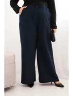 Dámske Plus veľkosť široké nohavice s opaskom Chocolate Dámske Plus veľkosť široké nohavice s opaskom Chocolate