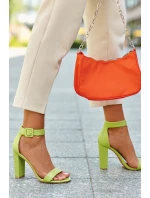 Sandałki Na Obcasie Neonowa Zieleń Georgina