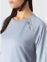 Dámske cyklistické rýchloschnúce tričko s dlhým rukávom 4F - modré
