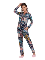 Dámske pyžamo 175/099 tm. modré s motýľmi - Karol