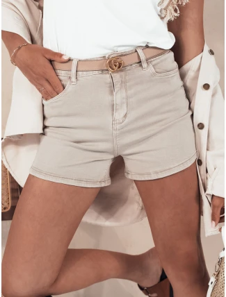 Dámske džínsové šortky GLAMWEAR beige FashionStreet SY0343 Dámske džínsové šortky GLAMWEAR beige FashionStreet SY0343