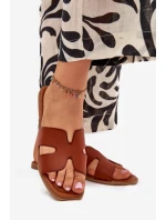 Klapki Damskie Płaskie Z Wycięciami Camel Salyra