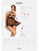 Pikantné košieľka Delishya babydoll black - Obsessive