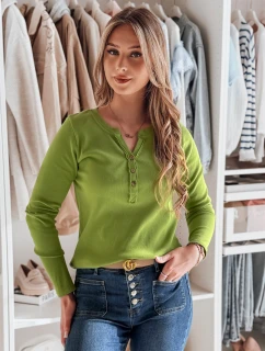 Dámske tričko s dlhým rukávom FELORIA limetkovo zelená FashionStreet RY2775
