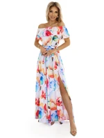 194-5 Dlhé letné šaty s kvetinovým pásom ? 194-5 Dlhé letné šaty s kvetinovým pásom ?