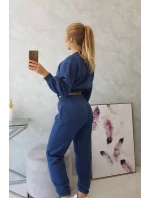 Zateplená súprava s krátkou džínsovou mikinou