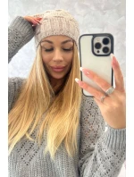 Fleecová čiapka Justyna K253 light beige Fleecová čiapka Justyna K253 light beige