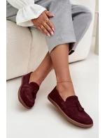 Kožené semišové barefoot mokasíny Zazoo 322 burgundy