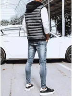 Pánska prešívaná sivá vesta FashionStreet TX4093 Pánska prešívaná sivá vesta FashionStreet TX4093