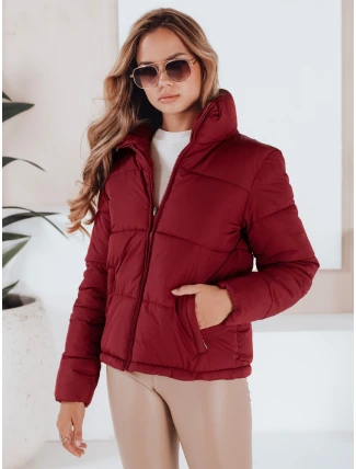Dámska prešívaná zimná bunda LAROSE bordová FashionStreet TY5218