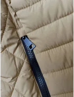 Dámska bunda v pieskovej farbe s kapucňou pre prechodné obdobie (2M-017) Dámska bunda v pieskovej farbe s kapucňou pre prechodné obdobie (2M-017)