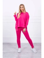 Súprava s oversize blúzkou fuchsiovej farby Súprava s oversize blúzkou fuchsiovej farby