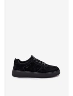 Męskie Sneakersy Na Platformie Zamszowe Big Star OO174012 Czarne