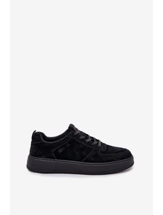 Męskie Sneakersy Na Platformie Zamszowe Big Star OO174012 Czarne