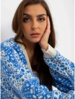 Dámsky sveter LC SW 0301 biely a modrý