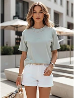 Dámske bavlnené základné tričko JASIL mint FashionStreet RY2530 Dámske bavlnené základné tričko JASIL mint FashionStreet RY2530