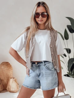 Dámske džínsové šortky s opaskom HELLO JEAN modré FashionStreet SY0481