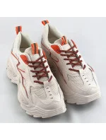 Béžovo-oranžové dámske športové topánky s vysokou podrážkou (RA15)