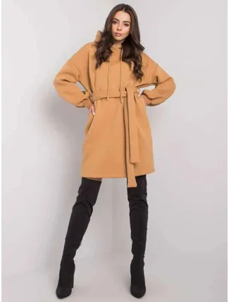 Nadrozmerné ťavie teplákové šaty s opaskom (7253)