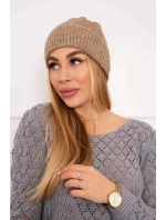 Tenká čiapka Oliwia K252 tmavo béžová