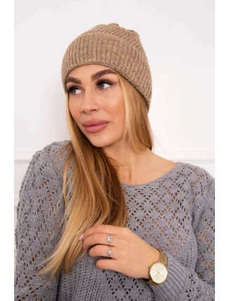 Tenká čiapka Oliwia K252 tmavo béžová