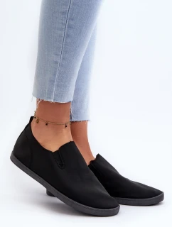 Damskie Tenisówki Trampki Slip-On Czarne Lovinia