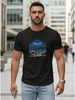 Pánske bavlnené tričko s potlačou EXPAND čierne FashionStreet NX5004R Pánske bavlnené tričko s potlačou EXPAND čierne FashionStreet NX5004R