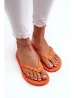 Płaskie Elastyczne Klapki Japonki Damskie ZAXY JJ285254 Pomarańczowe