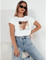 Dámske bavlnené tričko FALCI white FashionStreet RY2398 Dámske bavlnené tričko FALCI white FashionStreet RY2398