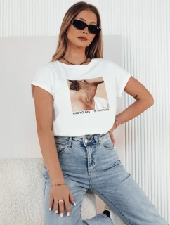 Dámske bavlnené tričko FALCI white FashionStreet RY2398