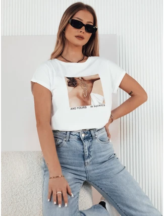 Dámske bavlnené tričko FALCI white FashionStreet RY2398 Dámske bavlnené tričko FALCI white FashionStreet RY2398