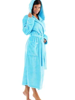 Dámsky župan Siena s kapucňou 3156 tyrkysová - Vestis