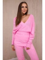 Dvojdielny sveterový set svetlo ružový