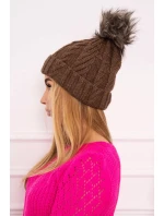 Fleecová kockovaná čiapka K226 mocca