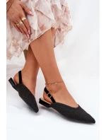 Baleriny Z Plecionką I Szpiczastymi Noskami Czarne Hefion