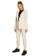 M691 Blejzer s kapucňou a jedným gombíkom - pieskový M691 Blejzer s kapucňou a jedným gombíkom - pieskový