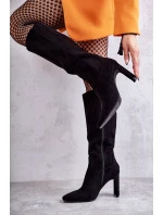 Kozaki Damskie Na Słupku Do Kolana Czarne Truly Love