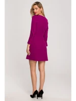 K148 Trapézové šaty - rubínové