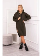 Dlhá tunika s kapucňou 18784 khaki - Kesi