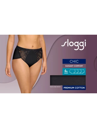 sloggi Chic Midi 4P - BLACK - SLOGGI BLACK - SLOGGI