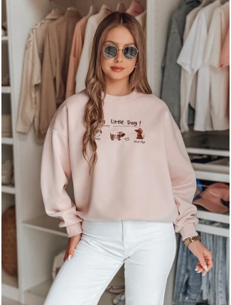 Dámska nadrozmerná mikina s jazvečíkmi JAMNIKOVE pink FashionStreet BY1497 Dámska nadrozmerná mikina s jazvečíkmi JAMNIKOVE pink FashionStreet BY1497