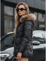 Dámska zimná bunda s kožušinou čierna FashionStreet TY5514