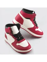 Červeno-biele dámske tenisky sneakers nad členky (XA069)